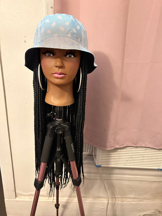 Black Box Braids Wig Hat