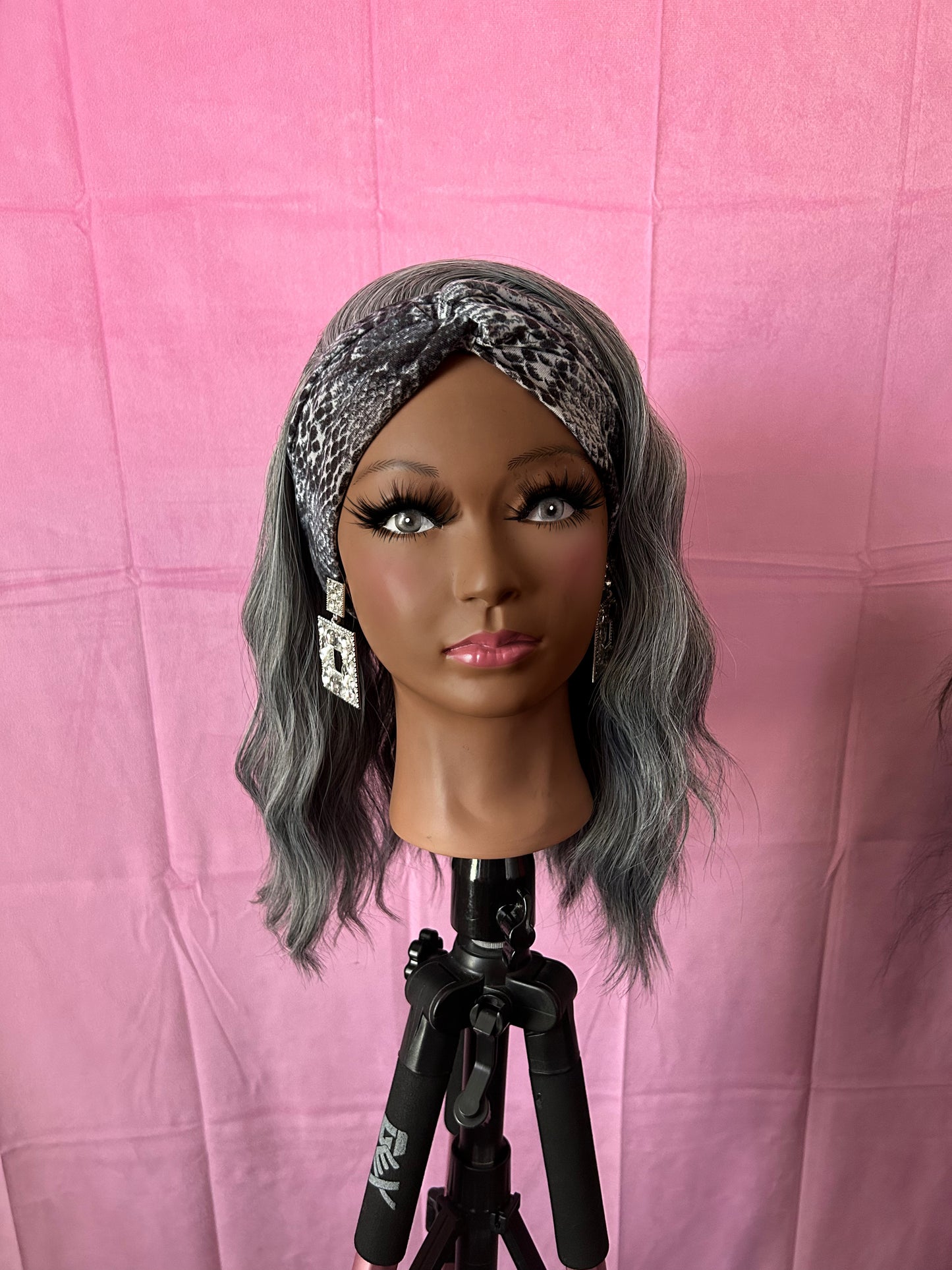 Grey Wavy Curls Headband Wig w/ Headband Included