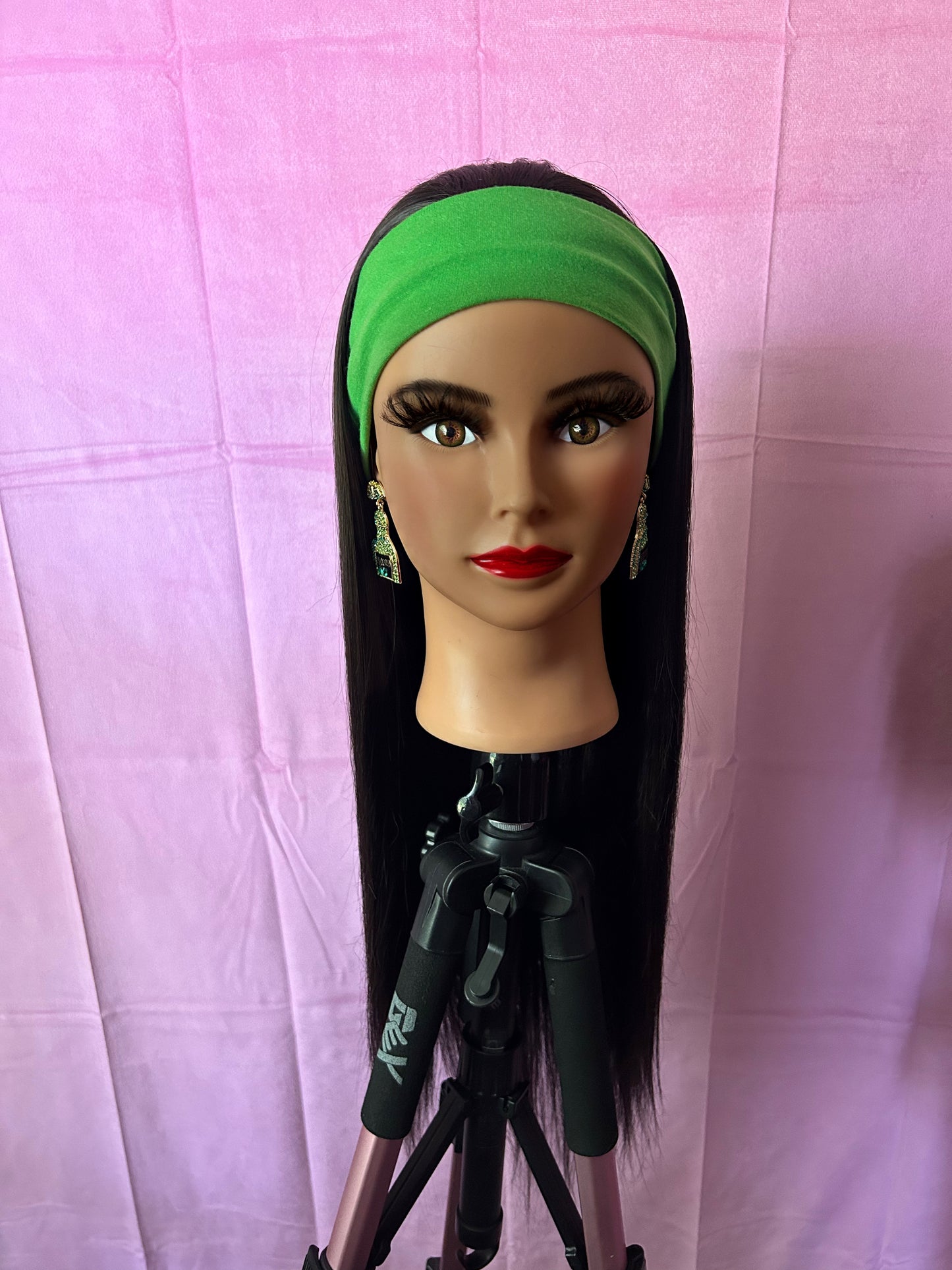 Black Straight Hair Headband Wig w/ Headband Included