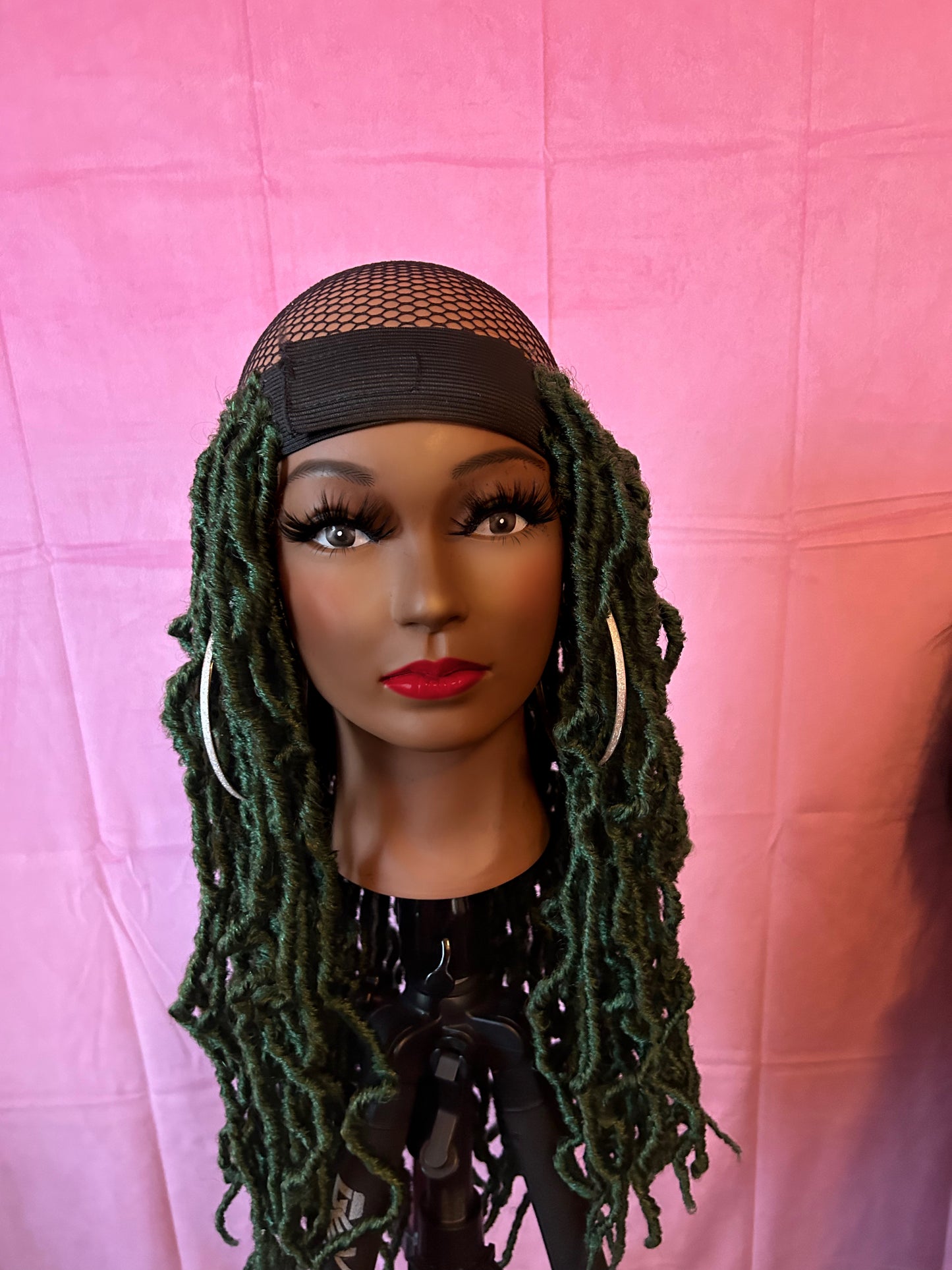 Green Soft Faux Locs Elastic Wig Band