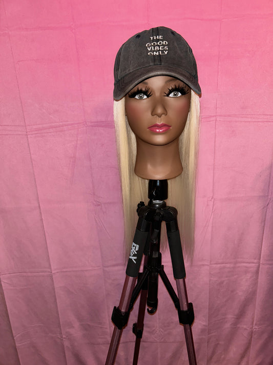 Blonde Straight Hair Wig Hat