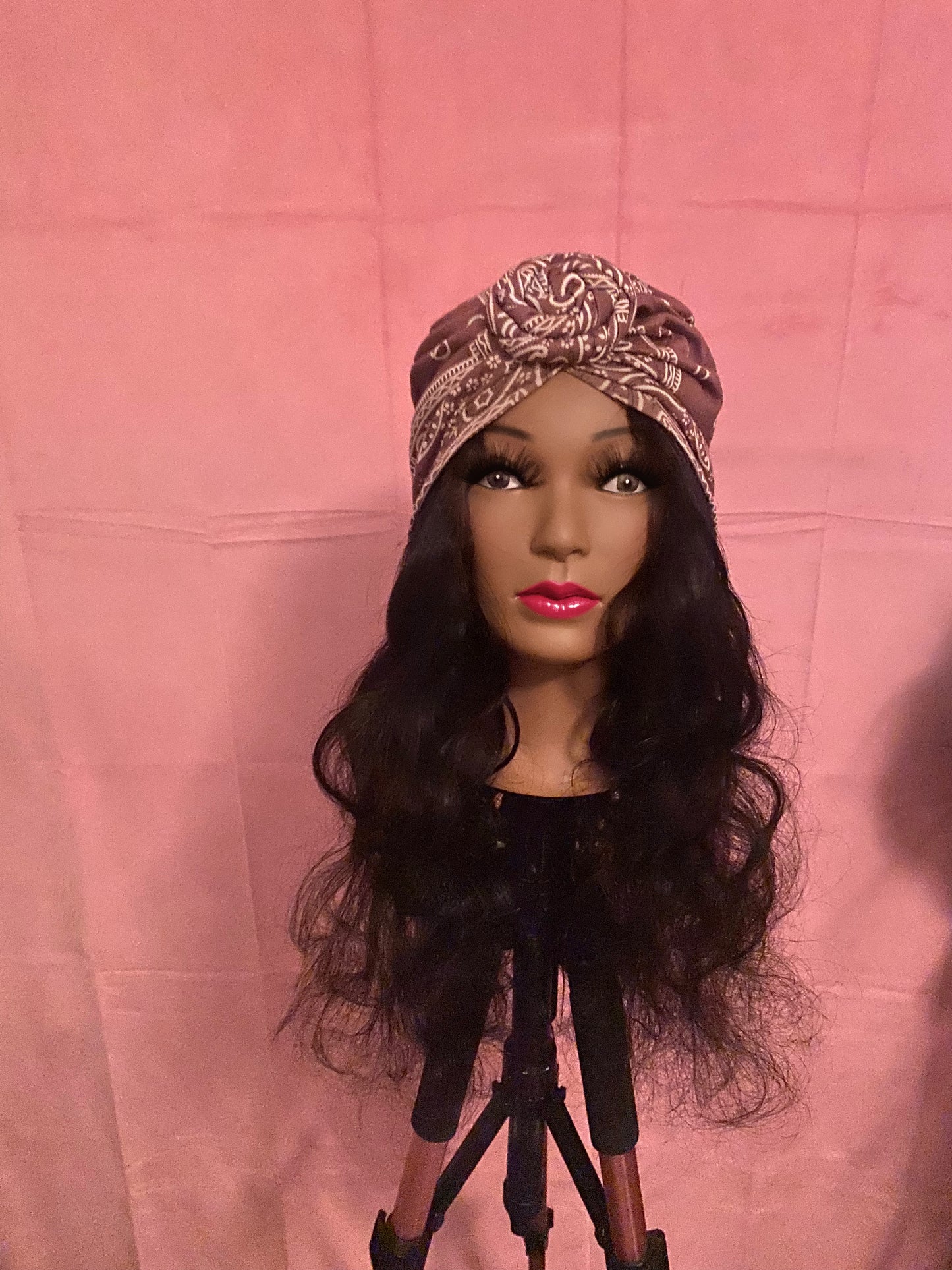 Black Body Wave Curls Wig Hat