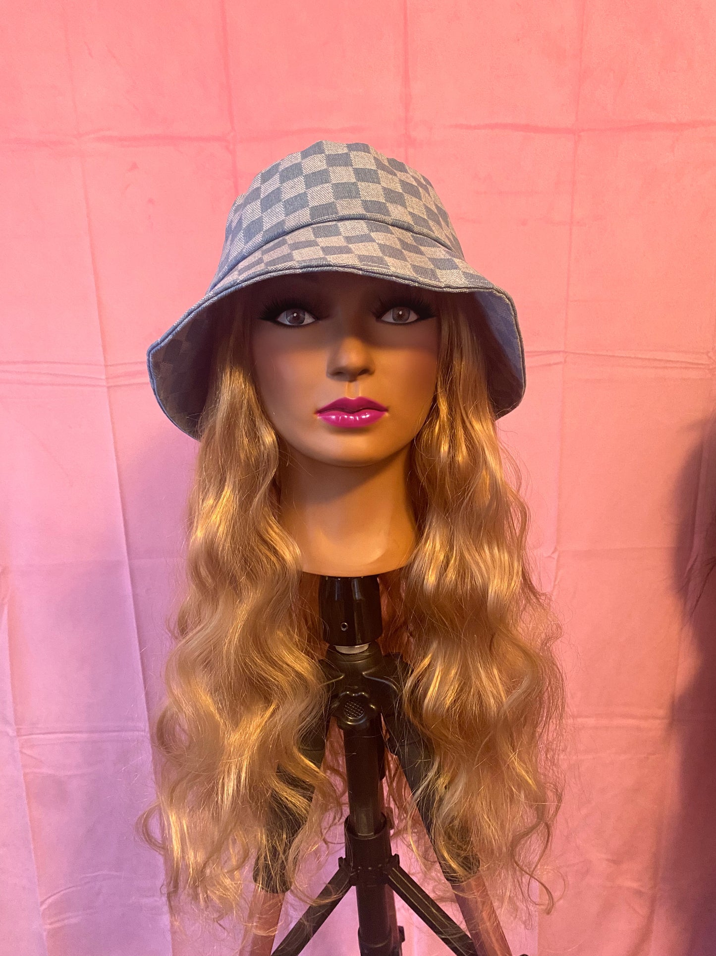 Honey Blonde Body Wave Curls Wig Hat