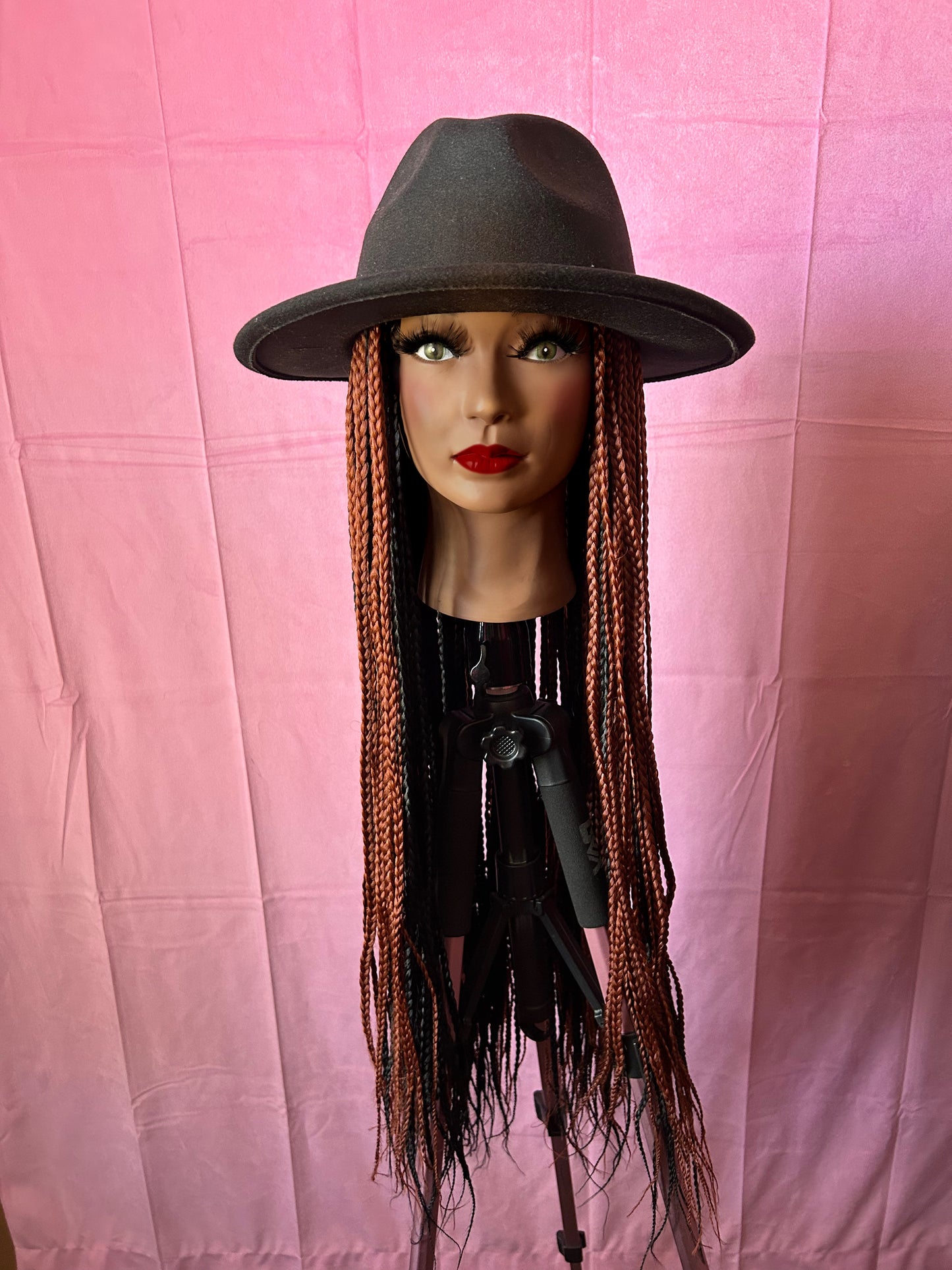 Black/Copper Box Braids Elastic Wig Band