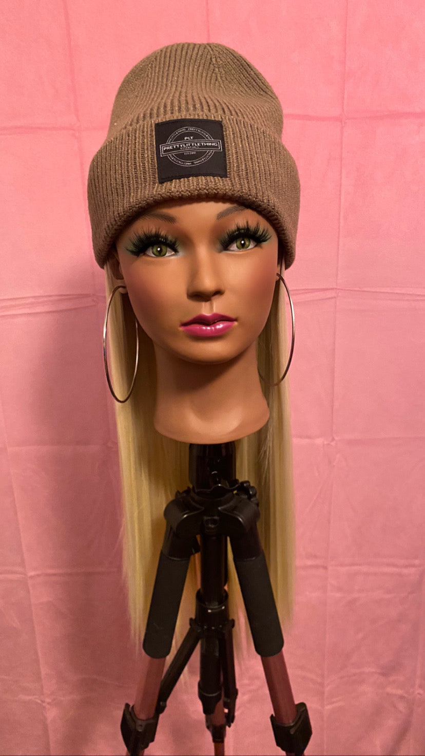 Blonde Straight Hair Wig Hat