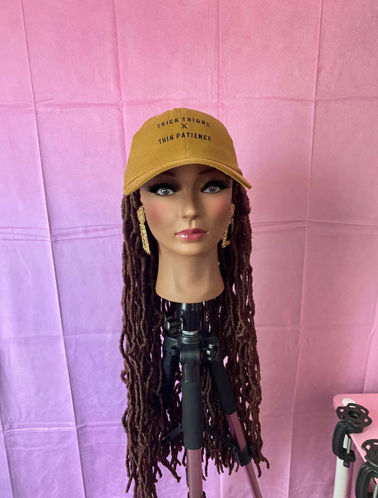 Brown Soft Faux Locs Wig Hat