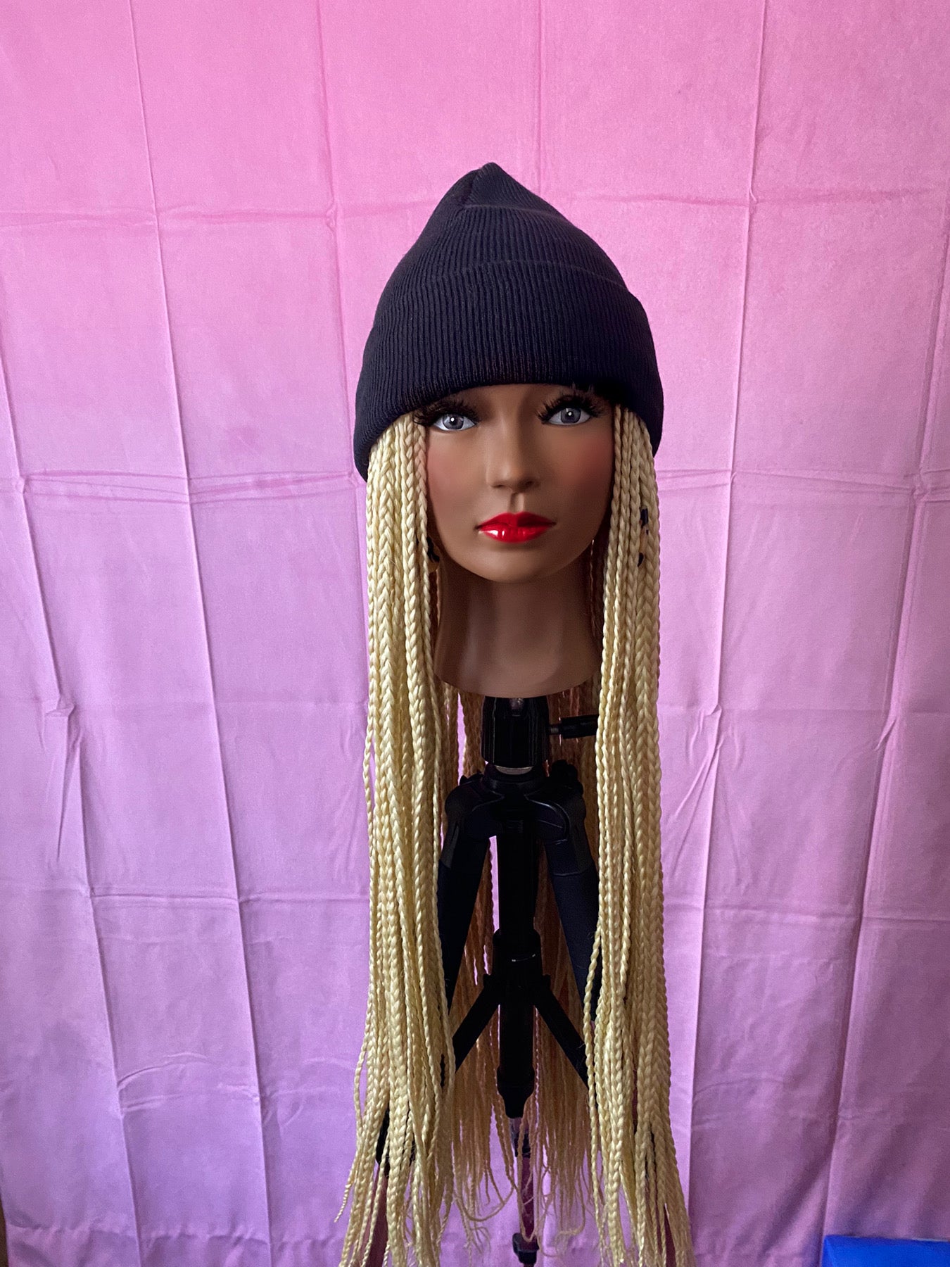 Blonde Box Braids Wig Hat